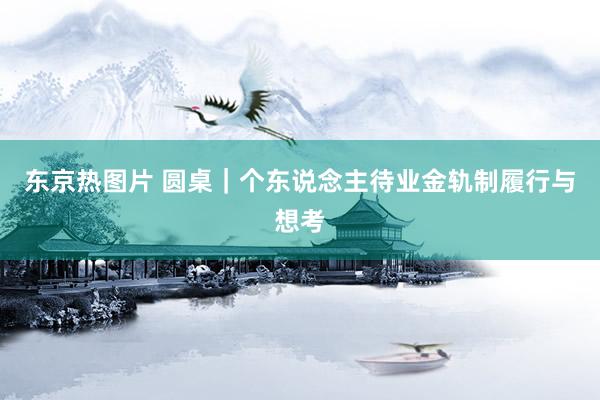 东京热图片 圆桌｜个东说念主待业金轨制履行与想考