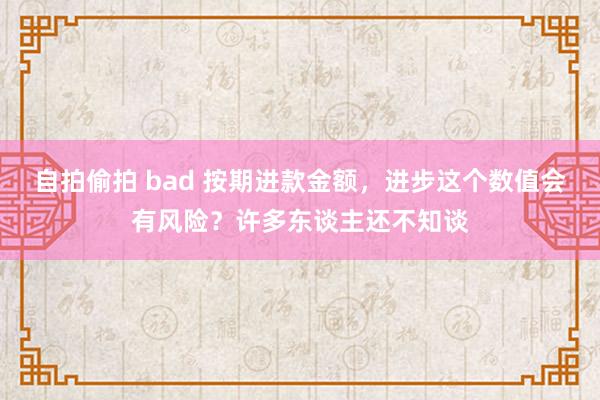 自拍偷拍 bad 按期进款金额，进步这个数值会有风险？许多东谈主还不知谈