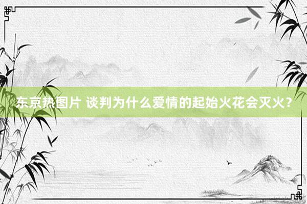东京热图片 谈判为什么爱情的起始火花会灭火？