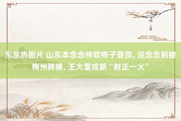 东京热图片 山东本念念持软柿子登顶， 没念念到被梅州胖揍， 王大雷成新“射正一火”
