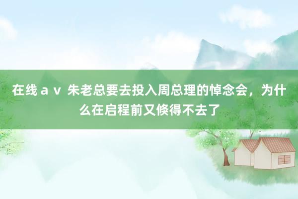 在线ａｖ 朱老总要去投入周总理的悼念会，为什么在启程前又倏得不去了